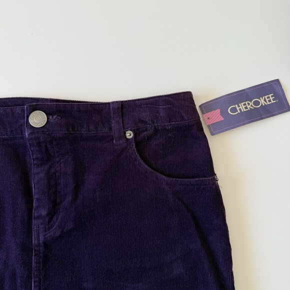 NWT Cherokee Dark Purple Phantom Grape Corduroy Mini Skirt Size XL 14/16 - Picture 2 of 8